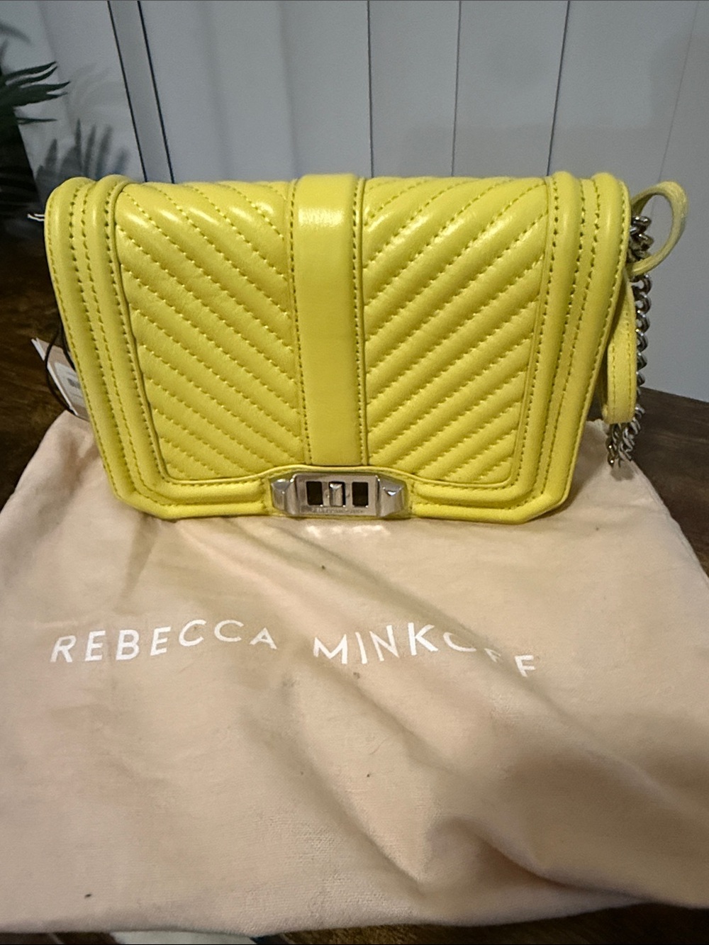 BNWT Rebecca Minkoff Small Love Crossbody Bag - Bright Yellow 💛